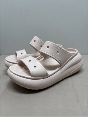 Crocs Classic Crush Sandal Platform Slide Quartz Lt Pink Men 6 Women 8 Comfort
